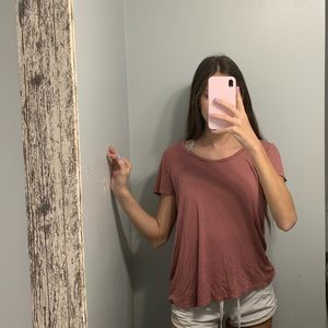 ACTIVE USA flowy cotton top (mauve)